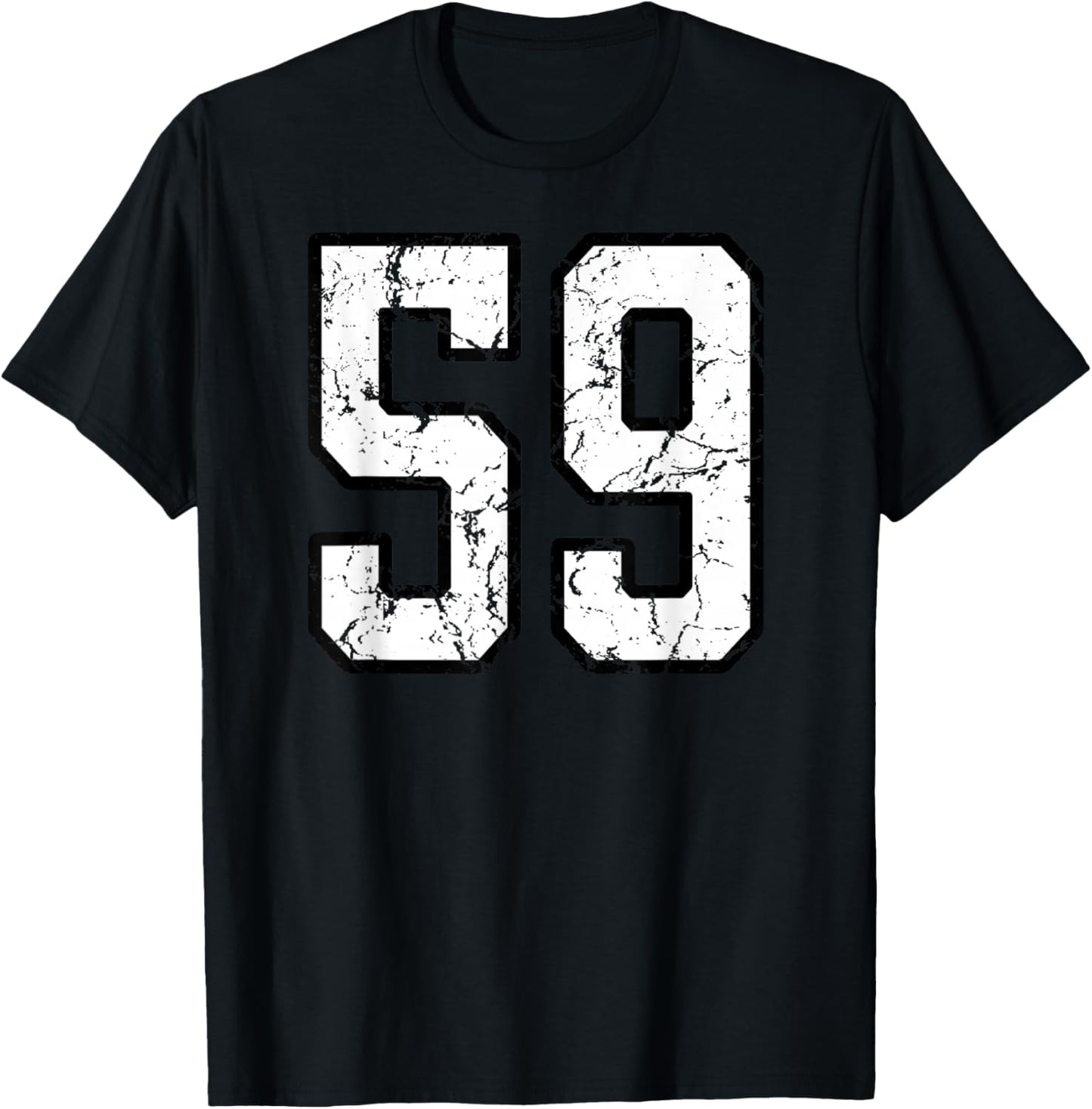 White and Black Sports Number 59 Jersey Uniform Player T-Shirt - T-Shirt | Black