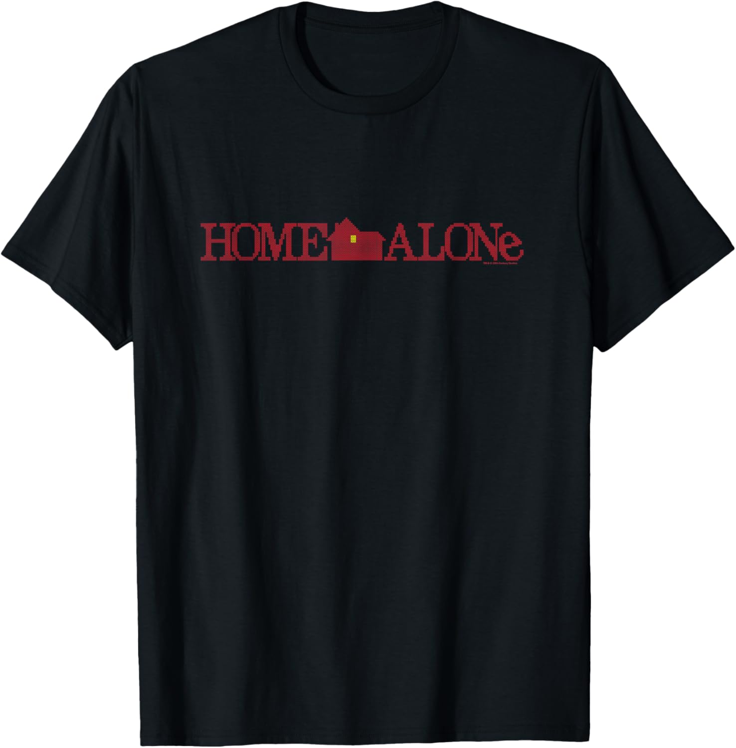 Home Alone Official Movie Logo Cross-Stitch Pattern T-Shirt - T-Shirt | Black