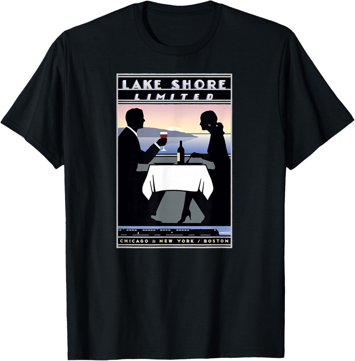 Lake Shore Limited (Chicago-NY-Boston) T-Shirt - T-Shirt | Black