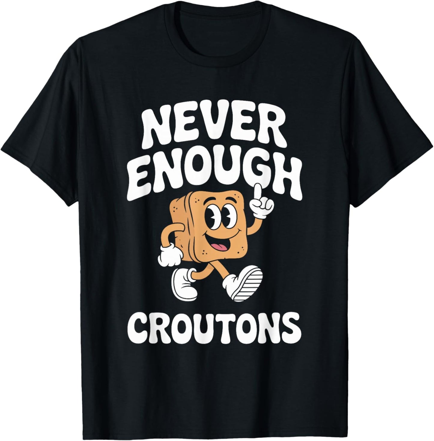 Funny Crouton or Croutons Retro T-Shirt - T-Shirt | Black