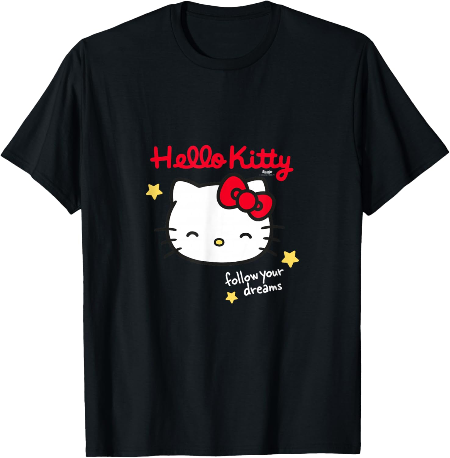 Hello Kitty Charakter Follow your dreams , Black, S T-Shirt - T-Shirt | Black