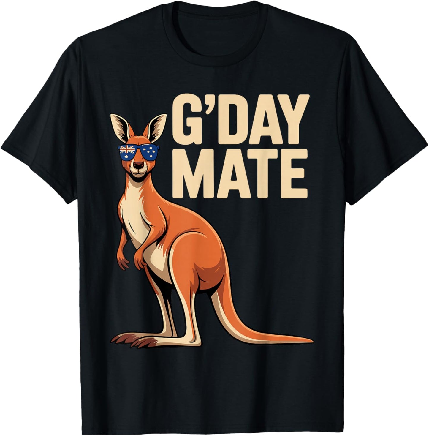 Funny Kangaroo Art Women Kids Australian Kangaroo T-Shirt - T-Shirt | Black