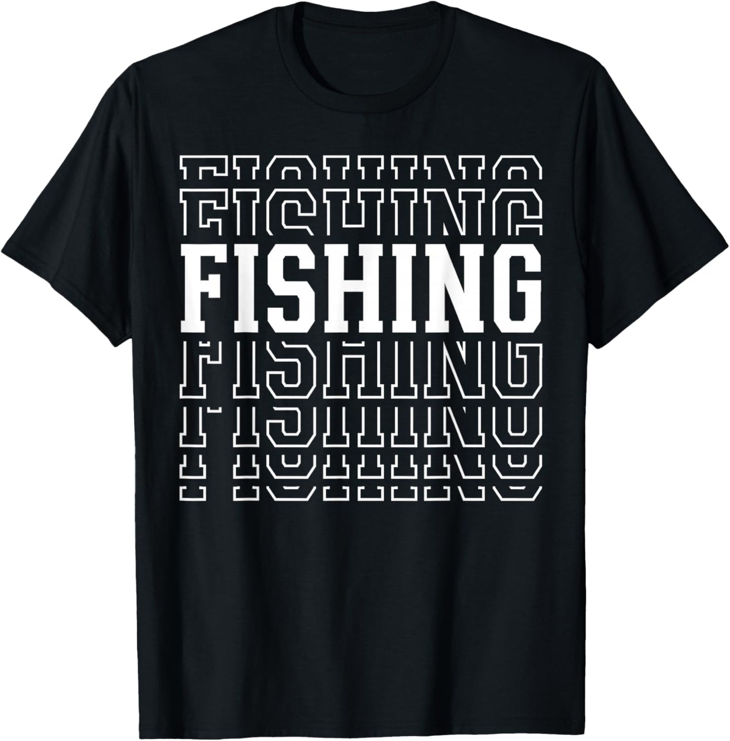 Fishing Funny Layered Text Fisherman Fisher Youth T-Shirt - T-Shirt | Black
