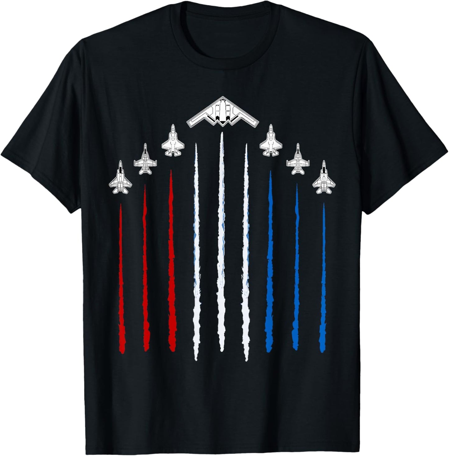 USA Fighter Jets 4th of July Men Women Kids Funny Patriotic T-Shirt - T-Shirt | Black