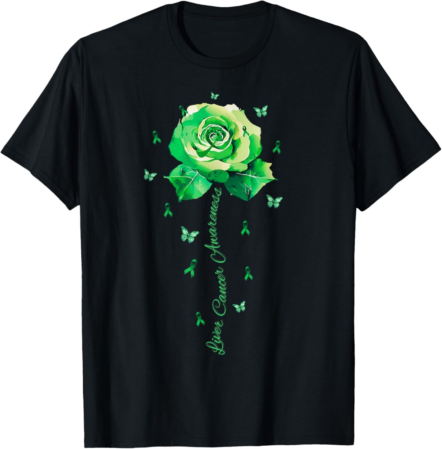 Flower Liver Cancer Awareness Shirt T-Shirt - T-Shirt | Black