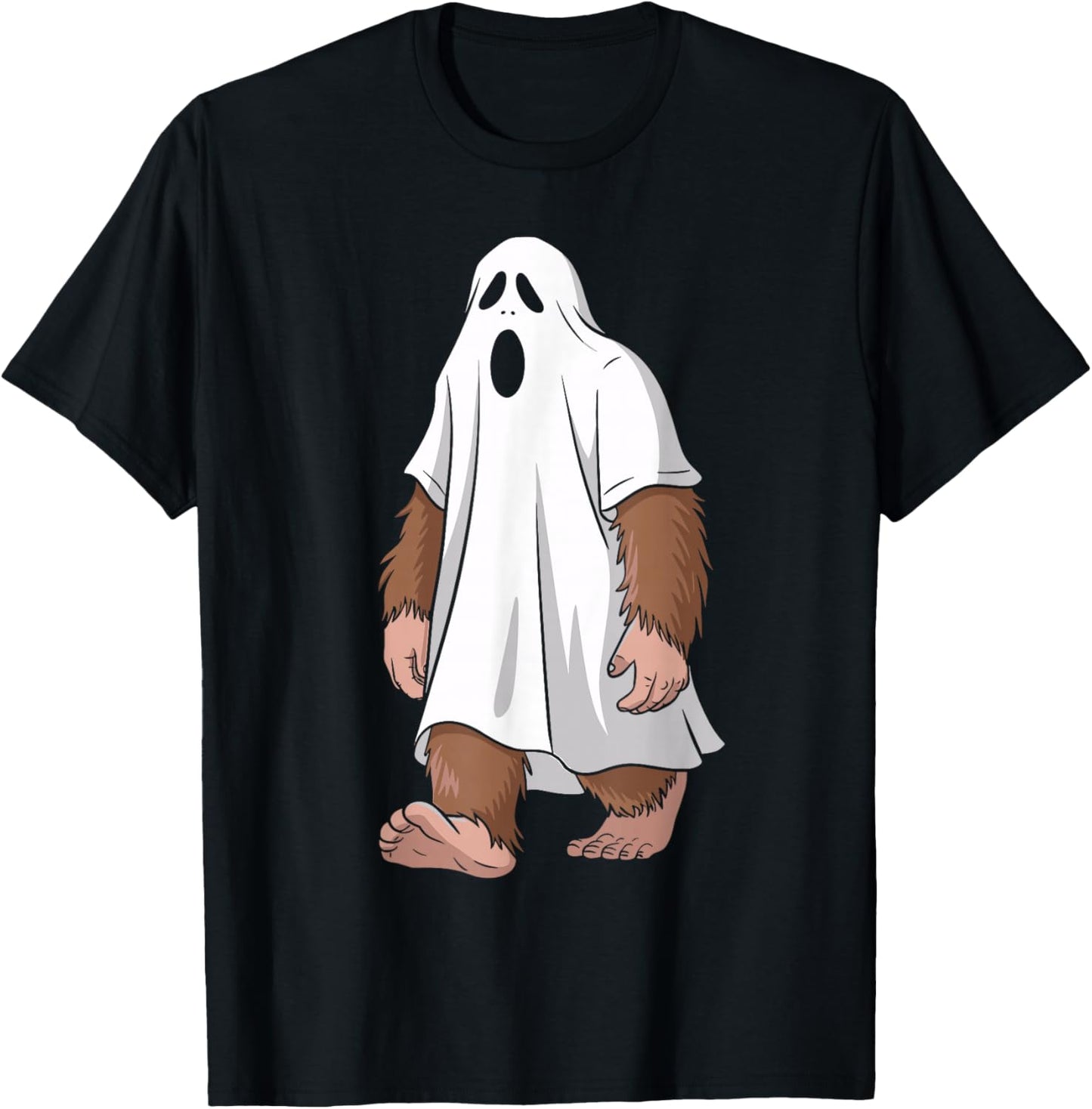 Funny Ghost Bigfoot Lovers Spooky Halloween Costume T-Shirt - T-Shirt | Black
