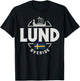 Lund Sverige Sweden City Flag Viking T-Shirt - T-Shirt | Black