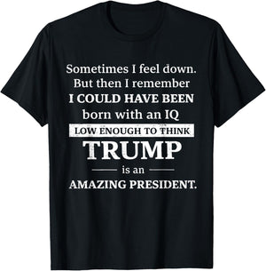 Retro Political Sometimes I Feel Down But Then I Remember T-Shirt - T-Shirt | Black