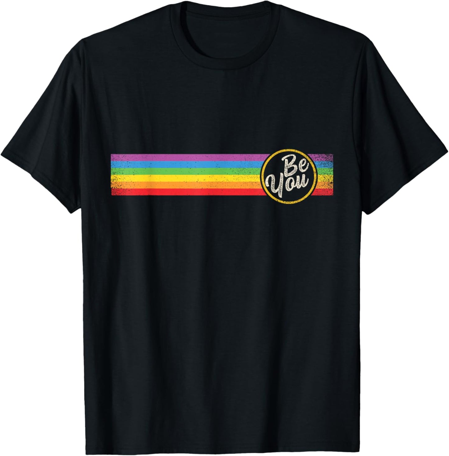 BE You Pride Regenbogen-Banner Queer Lesbisch Homosexuell CSD Erwachsene LGBT T-Shirt - T-Shirt | Black