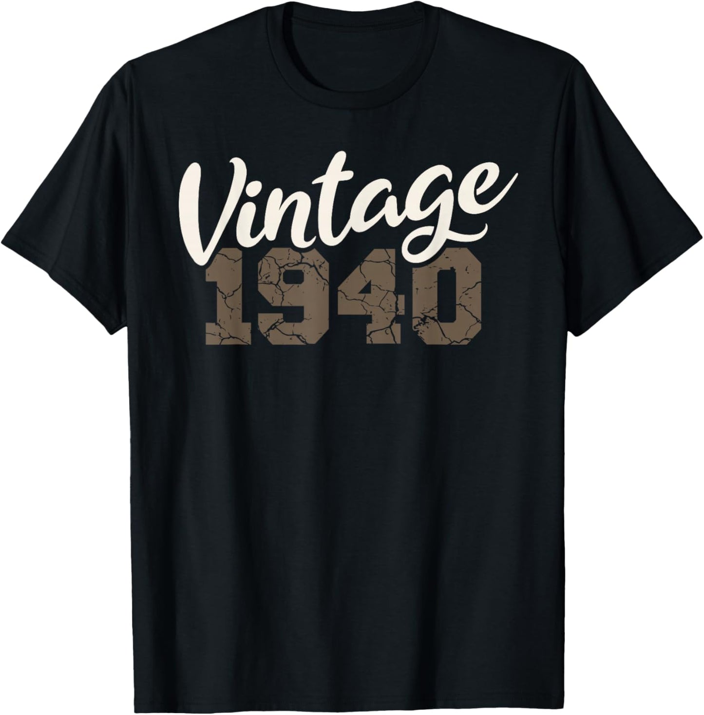 Vintage 1940 Anniversaire Homme Femme Graphique T-Shirt - T-Shirt | Black