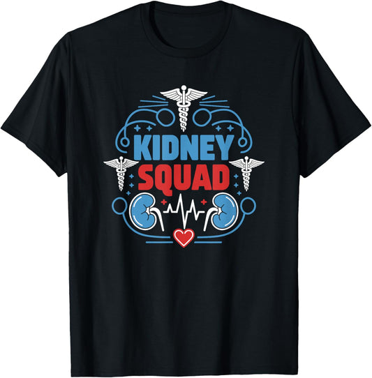 Dialysis Nurse Kidney Squad, Dialysis Tech Kidney Nurse T-Shirt - T-Shirt | Black