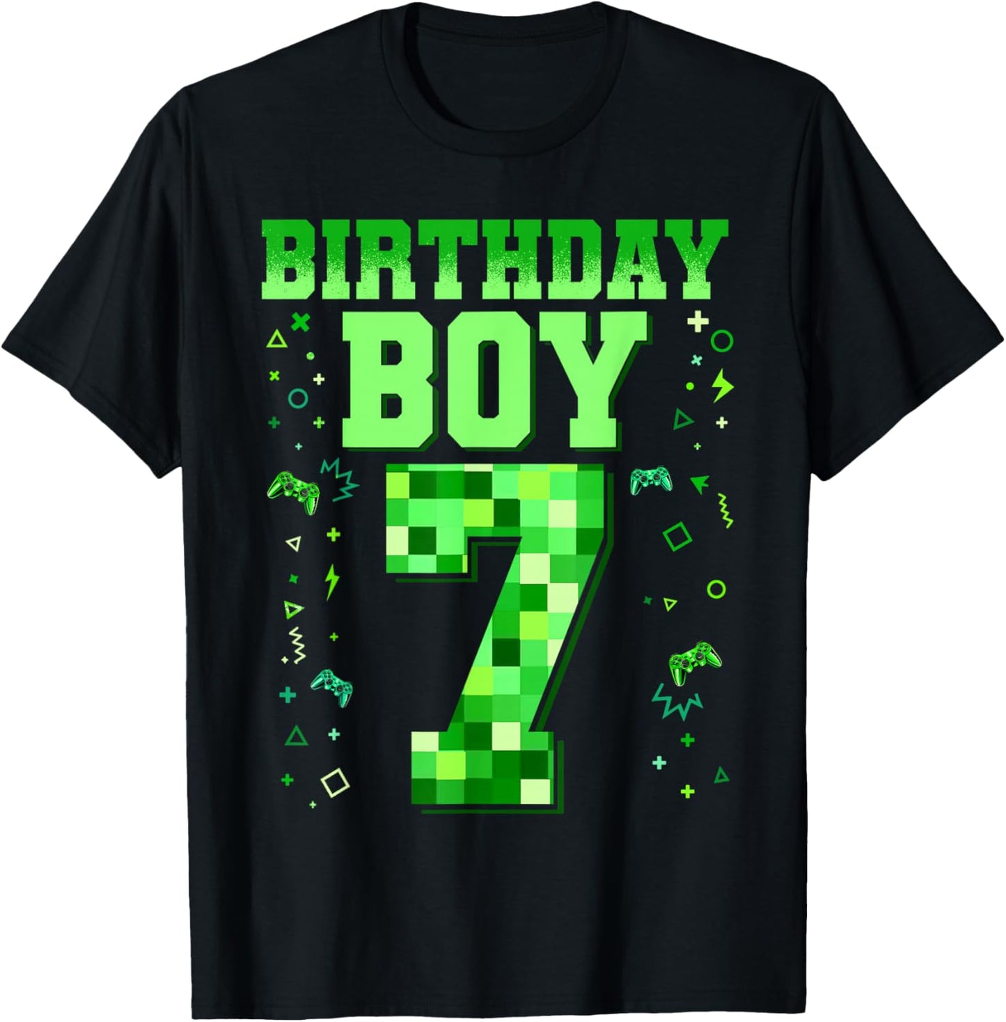 Birthday Boy Shirt It's My 7th Birthday Video Game T-Shirt - T-Shirt | Black