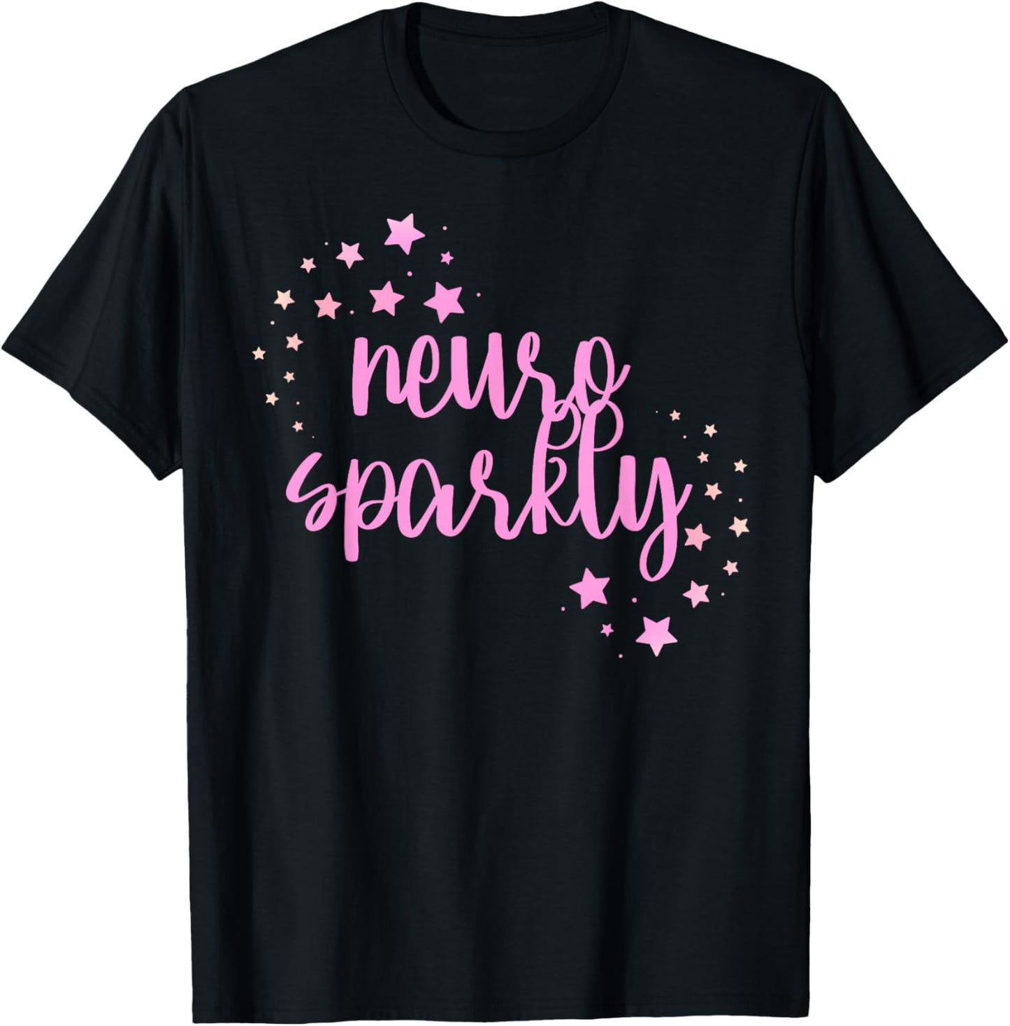 Neuro Sparkly Celebrate Neurodiversity ADHD ASD pink T-Shirt - T-Shirt | Black