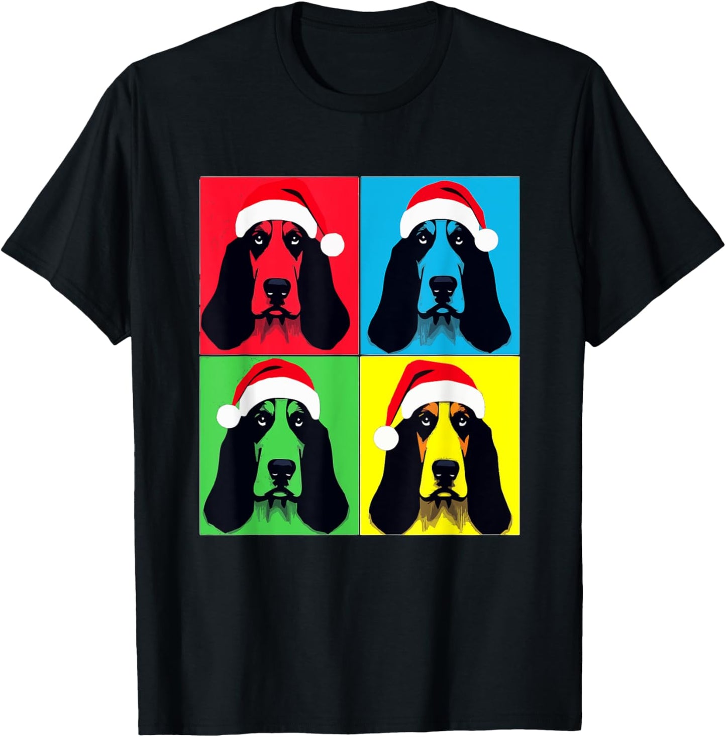 Merry Xmas Bassett Hound Dog Christmas Women Kids T-Shirt - T-Shirt | Black