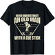 Never Underestimate an Old Man with A Cue Stick T-Shirt - T-Shirt | Black