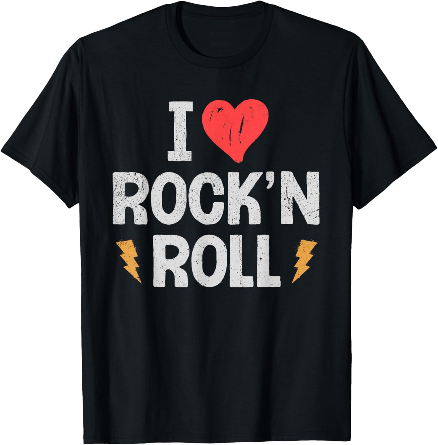 I Love Heart Rock N Roll Music Rock Music Women Kids T-Shirt - T-Shirt | Black