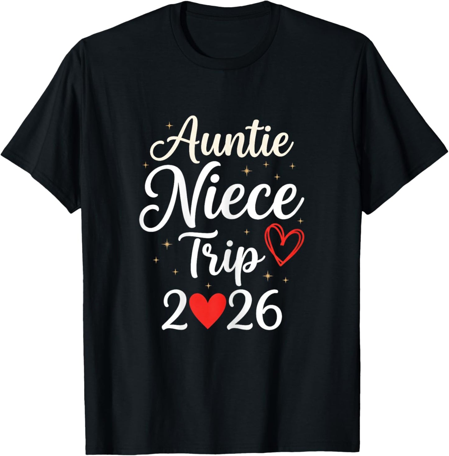 Auntie Niece Trip 2026 Summer Vacay Matching Holiday T-Shirt - T-Shirt | Black
