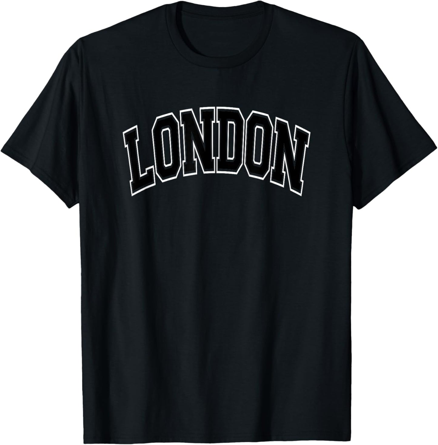London Arched Style Black Text T-Shirt - T-Shirt | Black