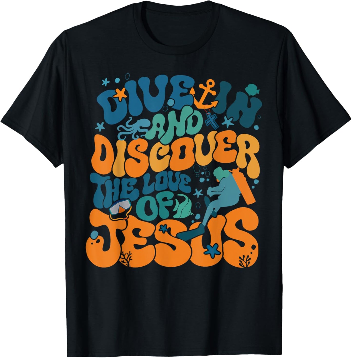 Dive In And Discover The Love Of Jesus Scuba Diving VBS 2024 T-Shirt - T-Shirt | Black