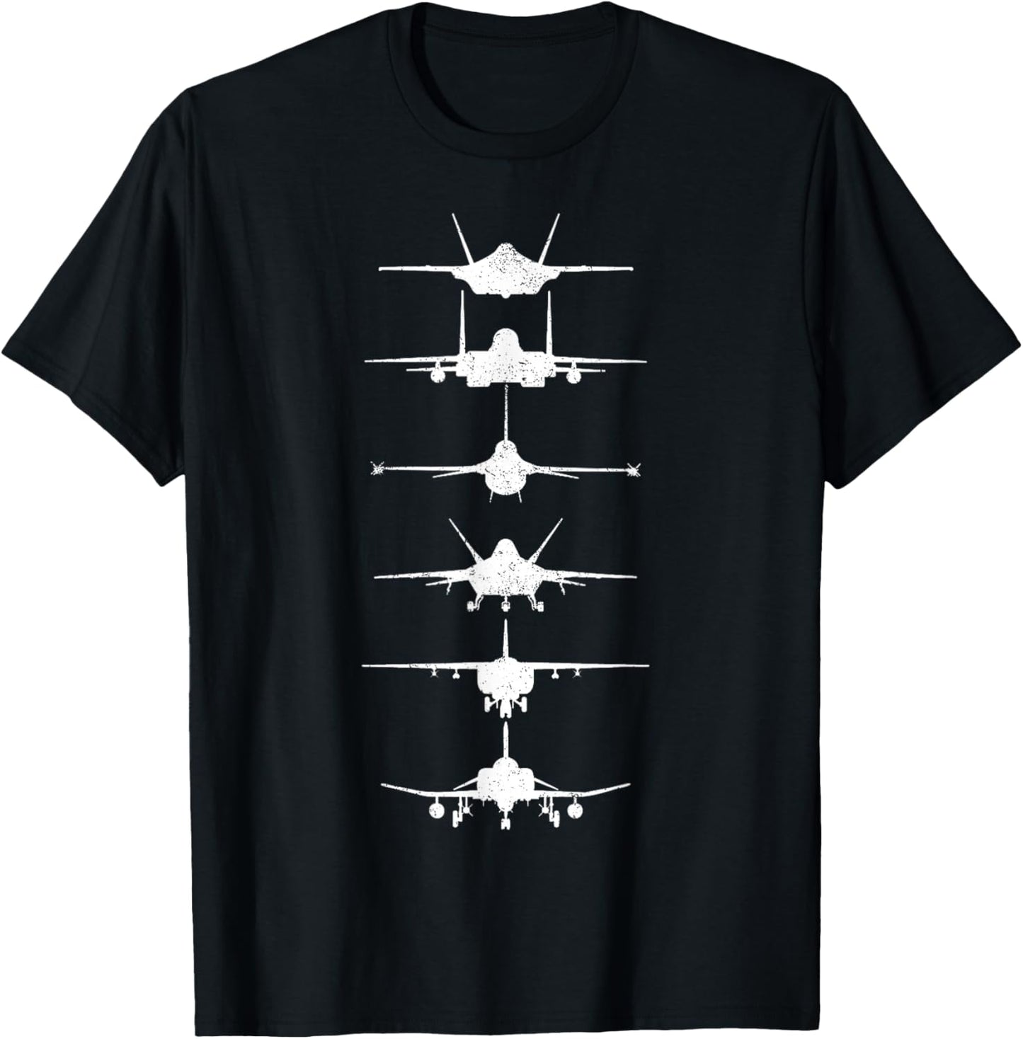 Air Force Fighter Jets F-4 F-111 F-15 F-16 F-22 F-35 Men T-Shirt - T-Shirt | Black