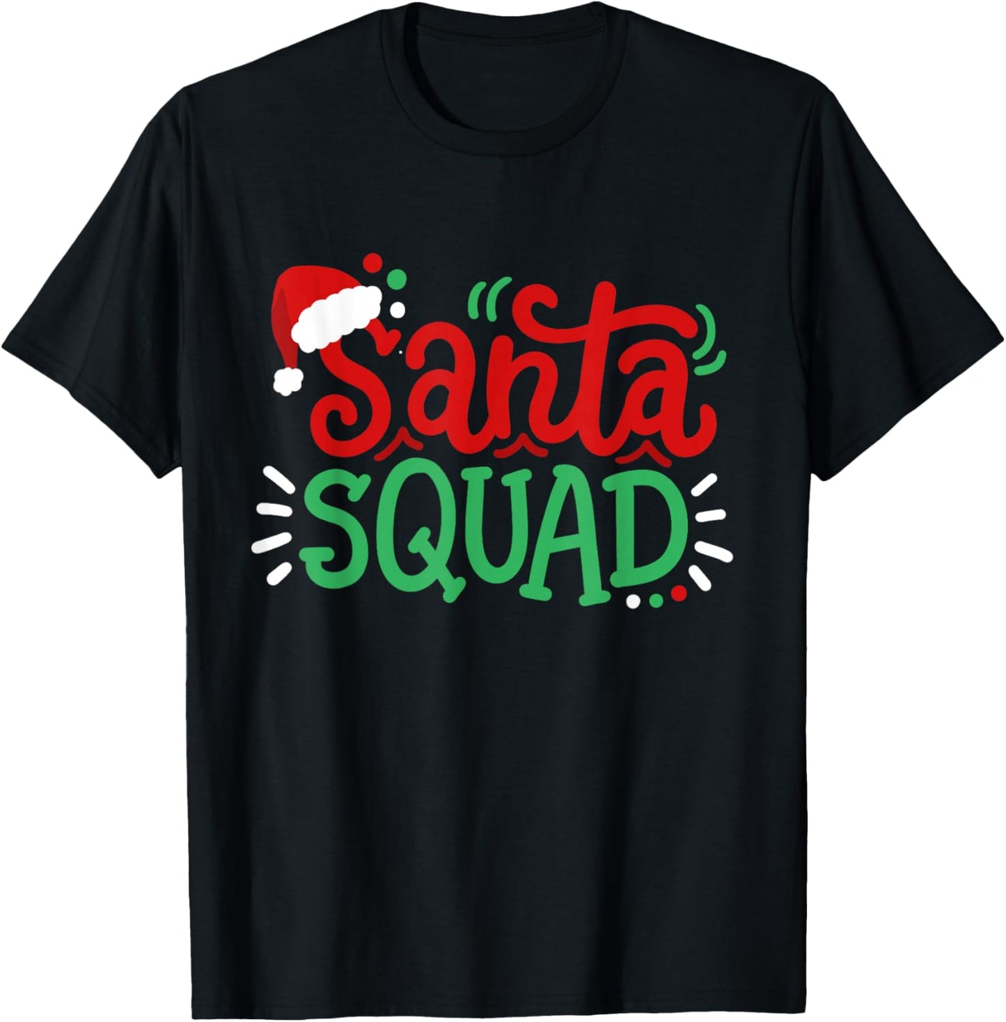 Santa Squad Xmas Matching Family Christmas Men Women Kids T-Shirt - T-Shirt | Black