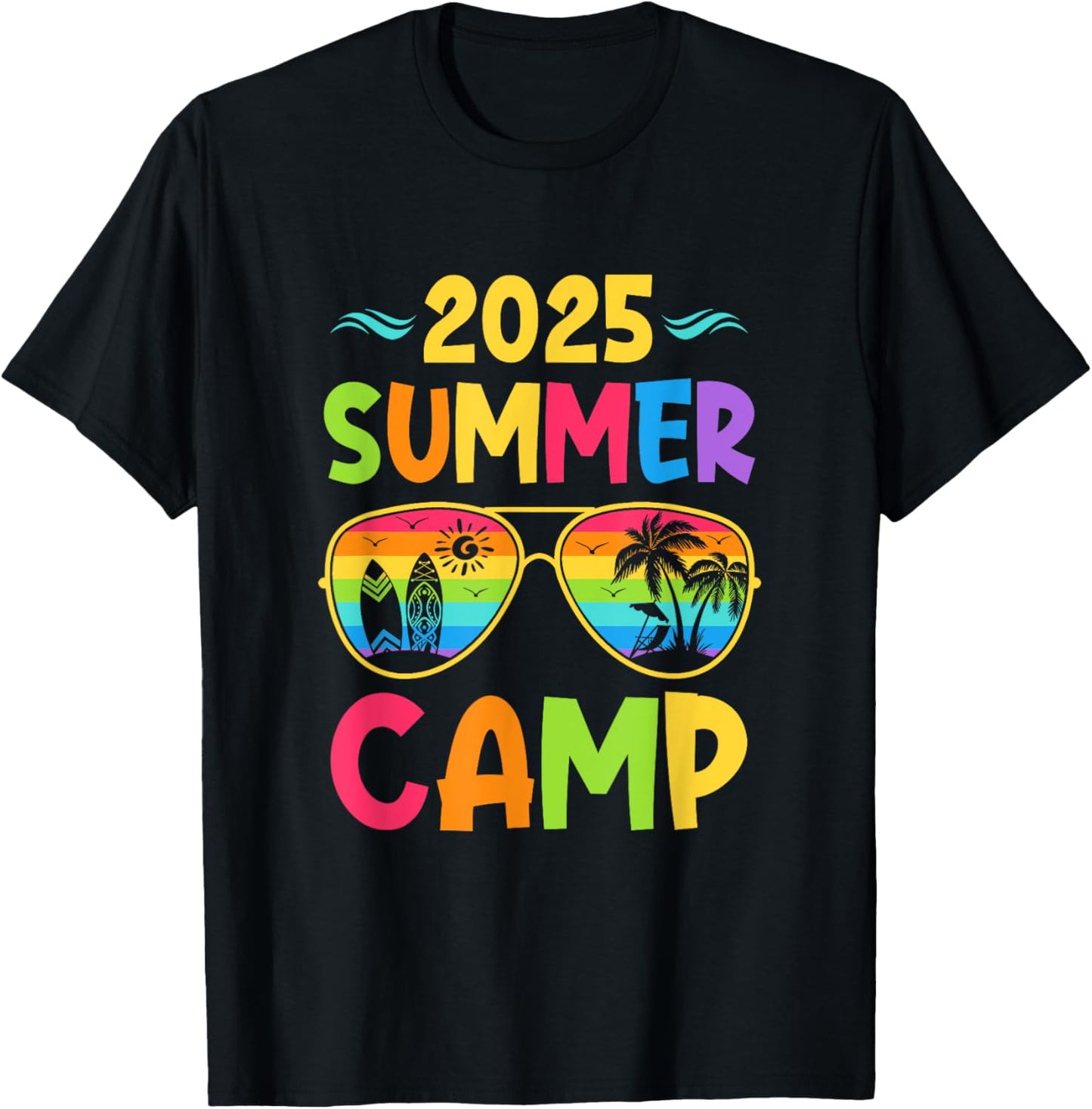 2025 Summer Camp 2025 Summer Vacation Matching Family Group T-Shirt - T-Shirt | Black