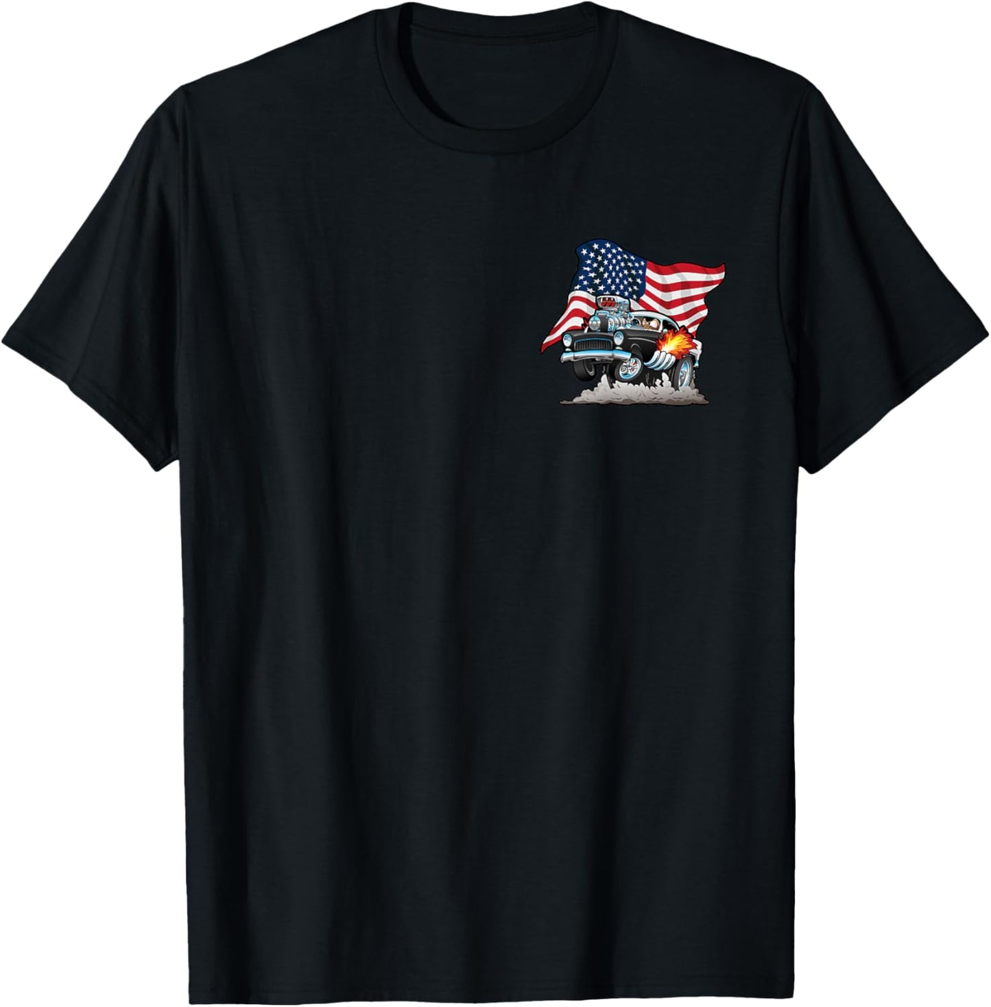 Car Crazy! Muscle Cars Classic Cars Hotrods Cartoon T-Shirt - T-Shirt | Black