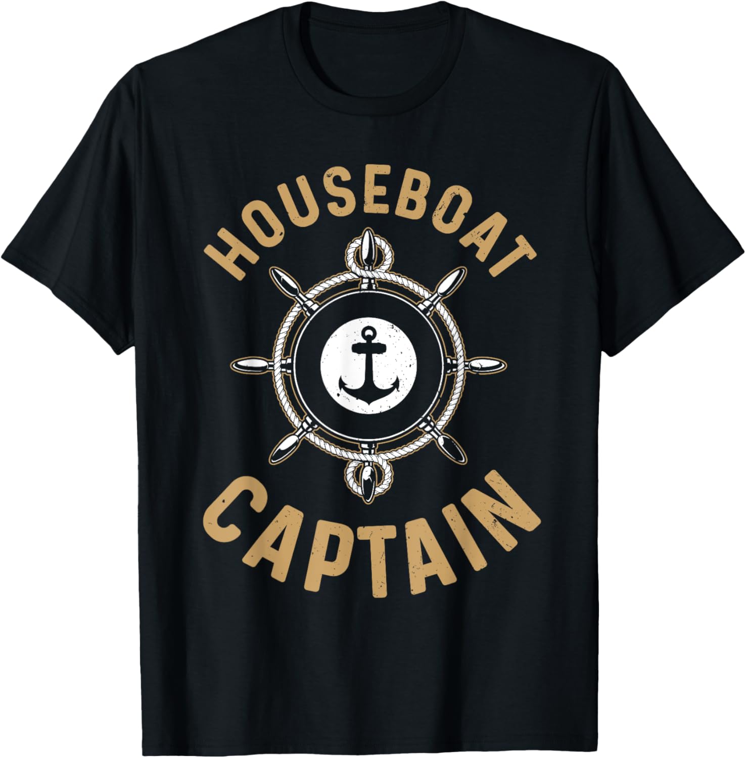 Cool Houseboat Captain Design Women Houseboat Lover T-Shirt - T-Shirt | Black