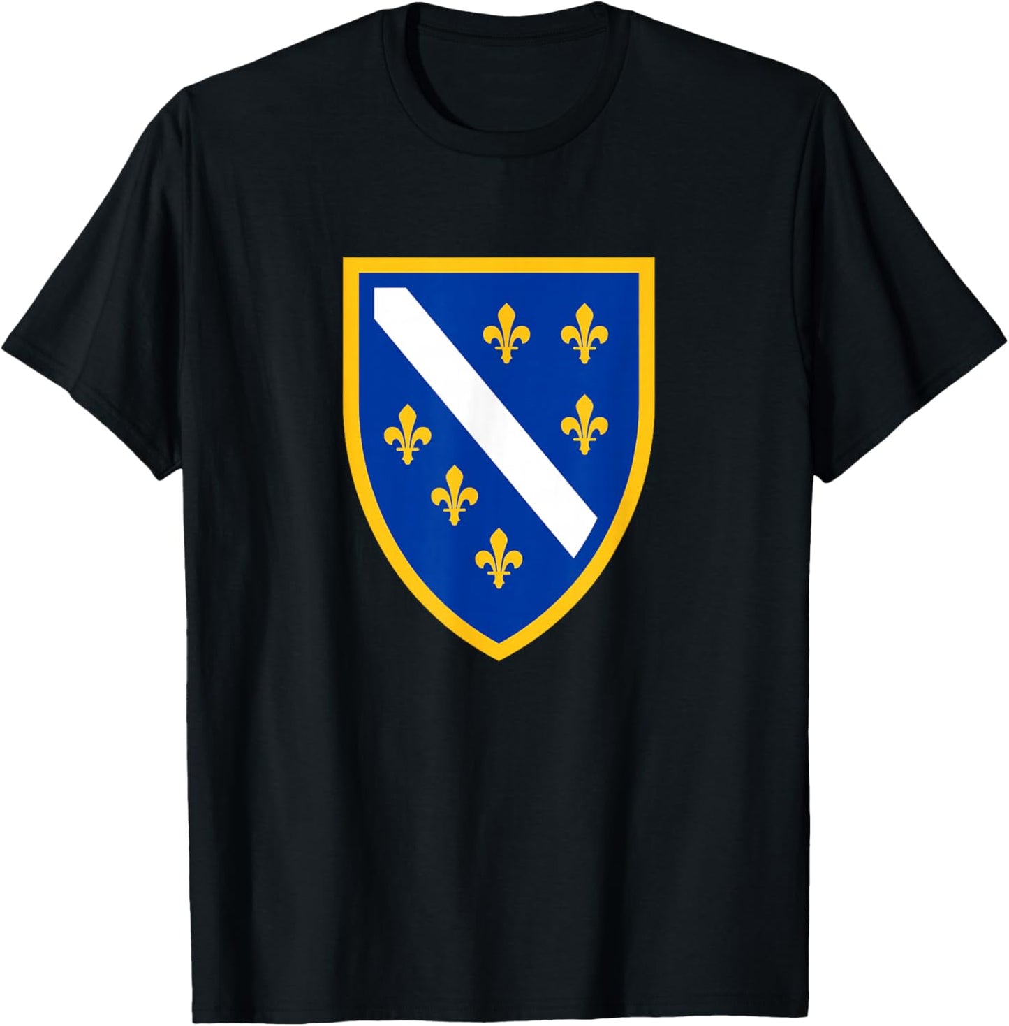 Bosnian Flag BiH Shield Bosnia and Herzegovina Bosna Bosniak T-Shirt - T-Shirt | Black