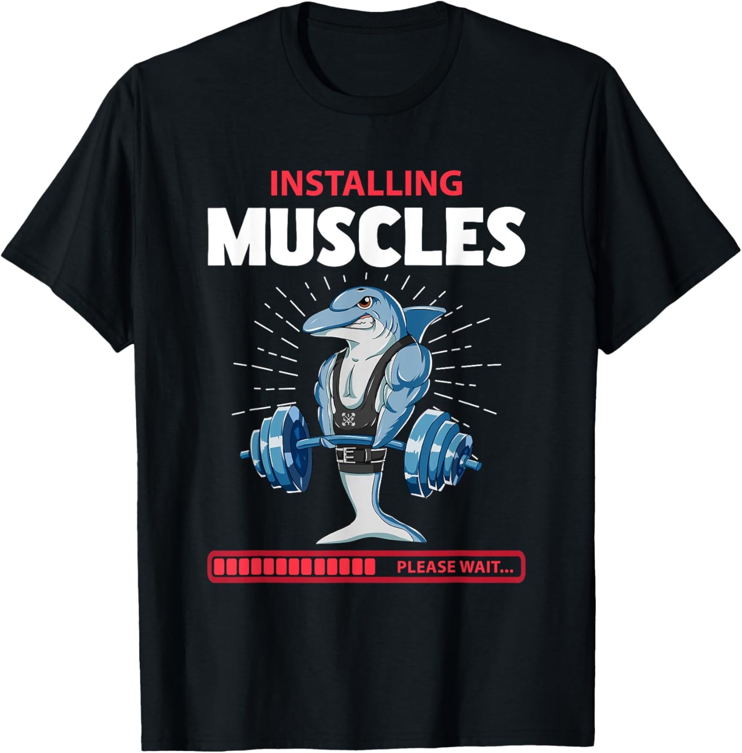 Dolphin Deadlift Fitness Gym Weightlifting T-Shirt - T-Shirt | Black