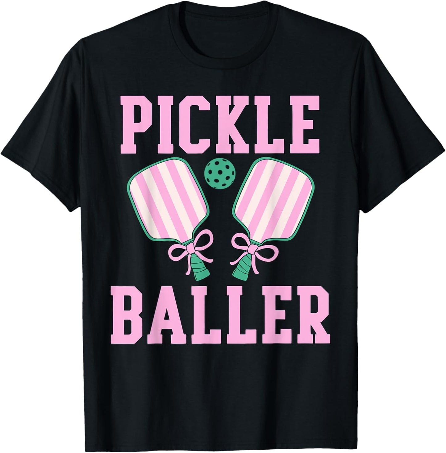 Coquette Pickle Baller Women Pickleball Lover T-Shirt - T-Shirt | Black