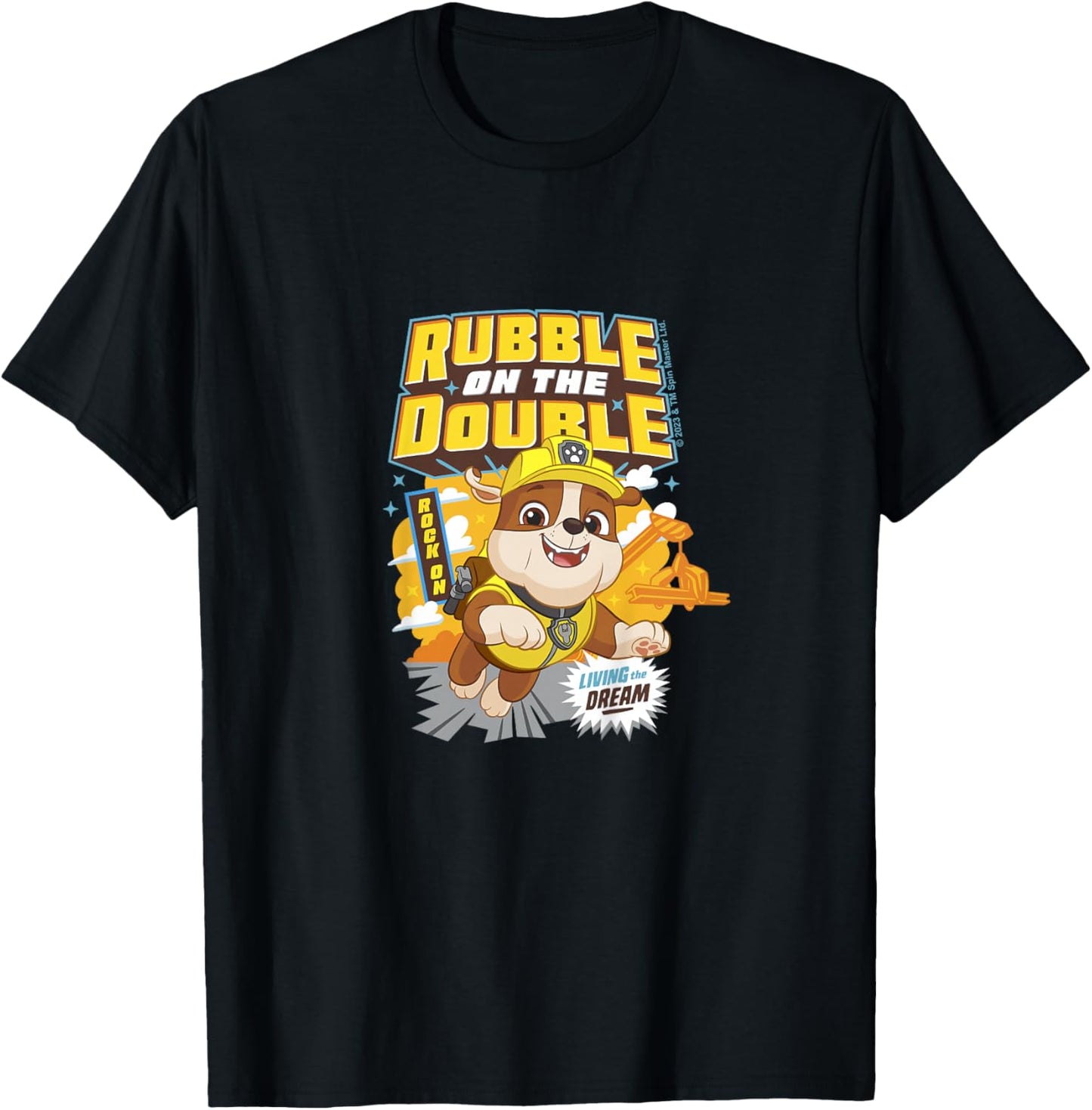 PAW Patrol Rubble On The Double Living The Dream Cute T-Shirt - T-Shirt | Black