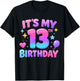 13th Birthday Girls Therteen Year Old Official Teenager Bday T-Shirt - T-Shirt | Black