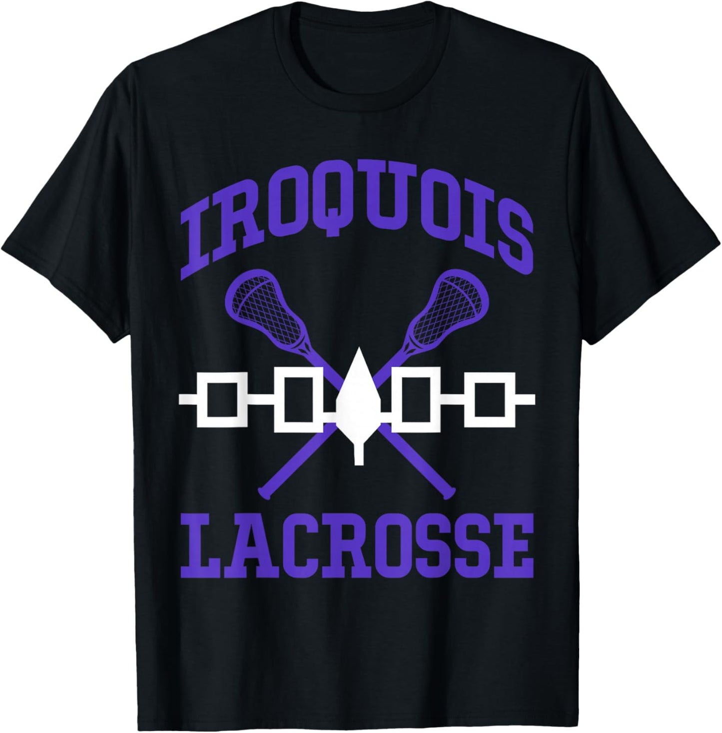 Iroquois Lacrosse Lax Sticks Iroquois Nation Flag T-Shirt - T-Shirt | Black