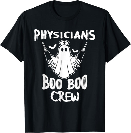 Physician Boo Boo Crew Halloween Nurse Ghost Costume T-Shirt - T-Shirt | Black