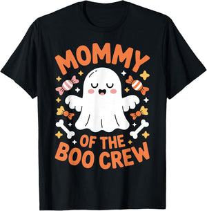 Mommy of The Boo Crew Halloween Ghost Mama Costume T-Shirt - T-Shirt | Black