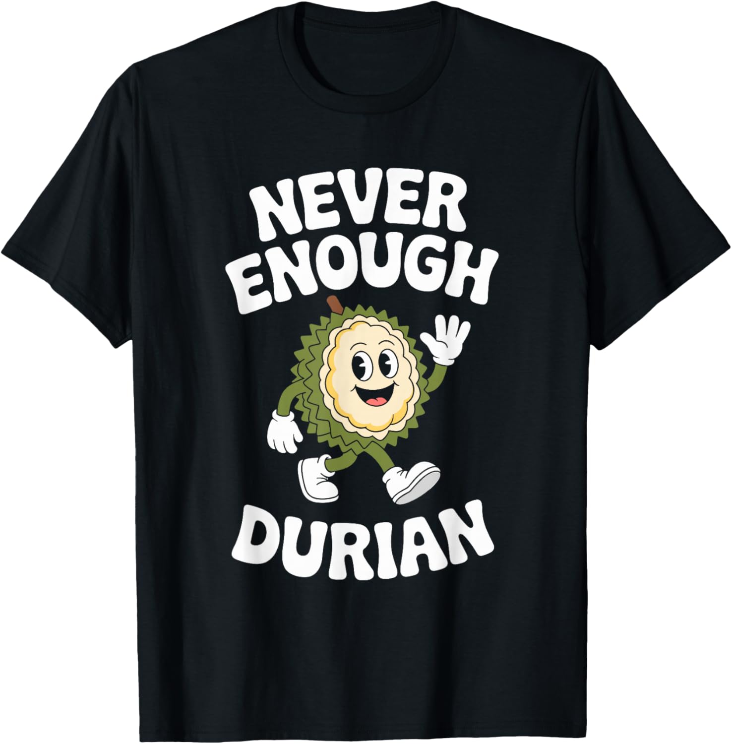 Funny Durian Retro T-Shirt - T-Shirt | Black