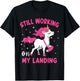 Still Working on My Landing Unicorn Funny Broken Arm Women T-Shirt - T-Shirt | Black