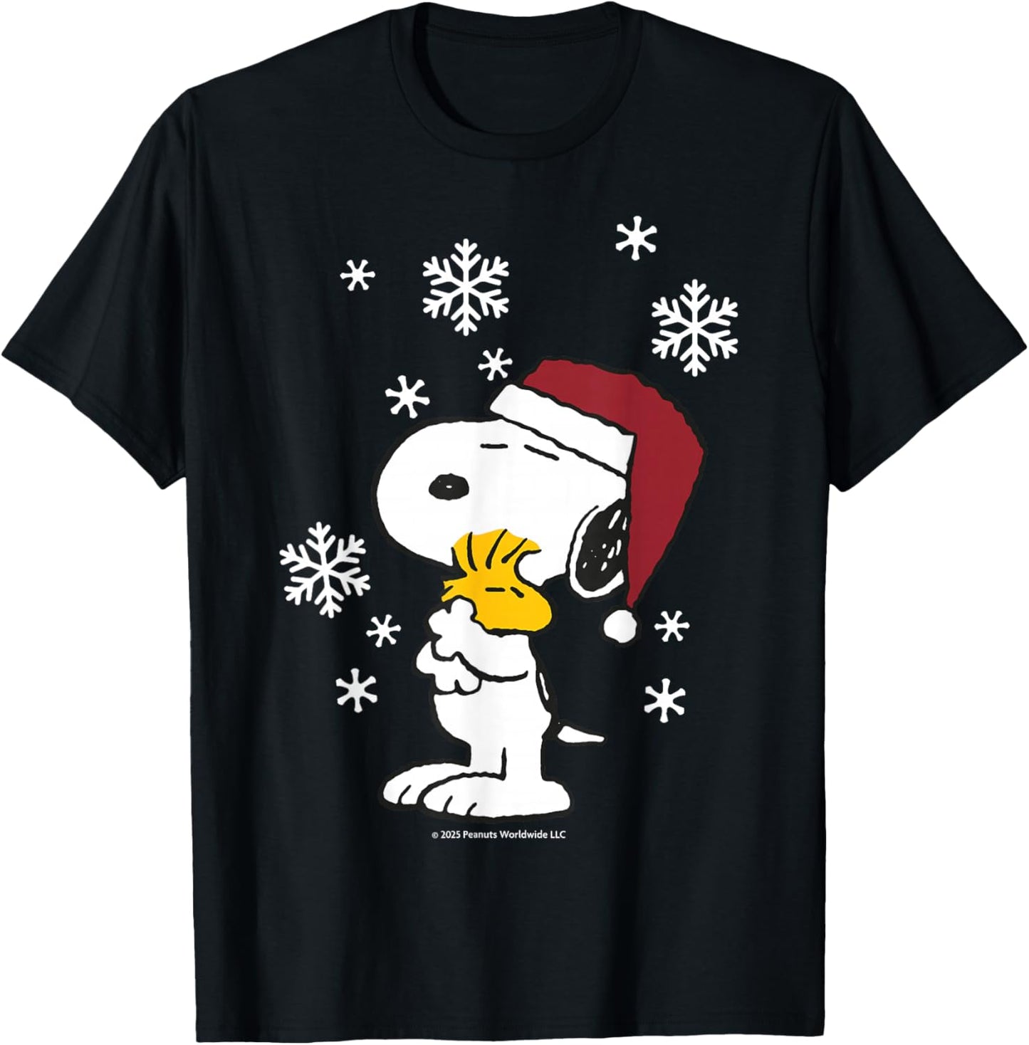 Peanuts - Snoopy Woodstock Christmas Love Christmas T-Shirt - T-Shirt | Black