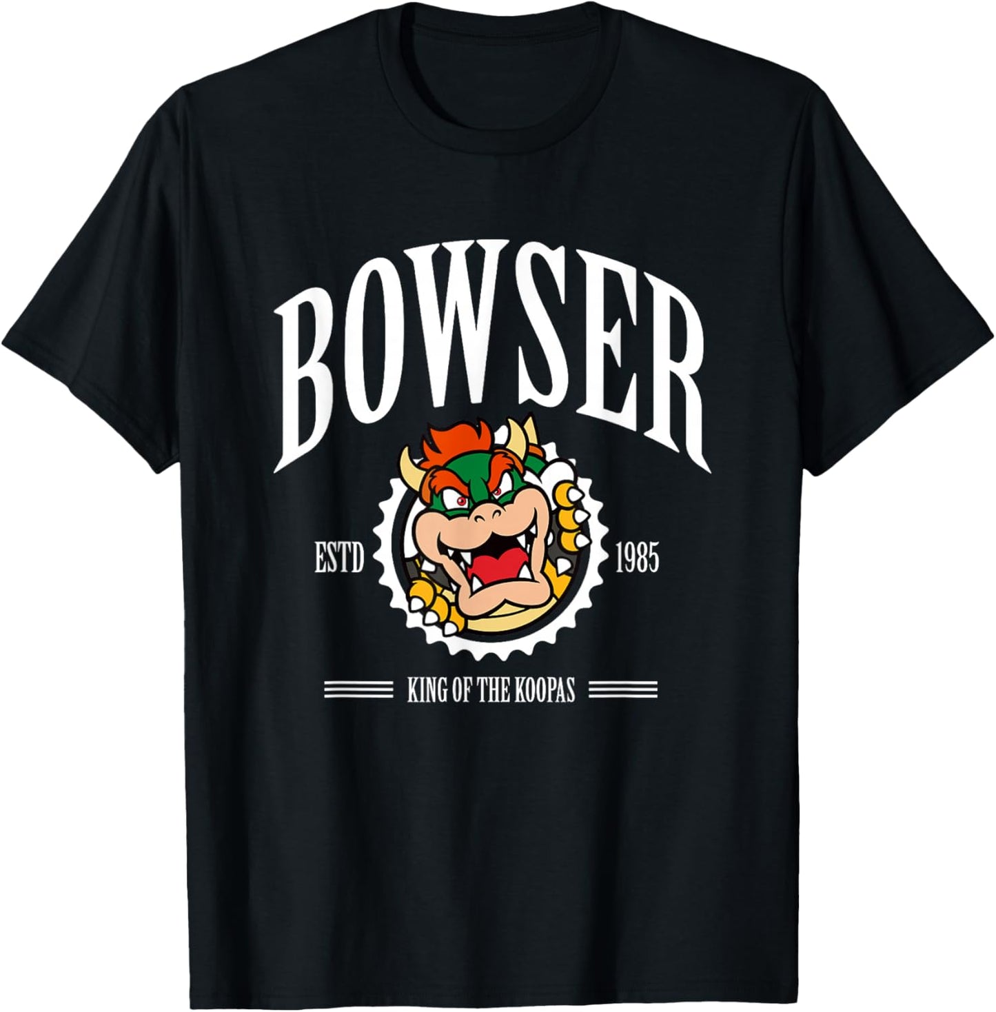 Super Mario Bros Bowser Est 1985 King Koopa Collegiate T-Shirt - T-Shirt | Black