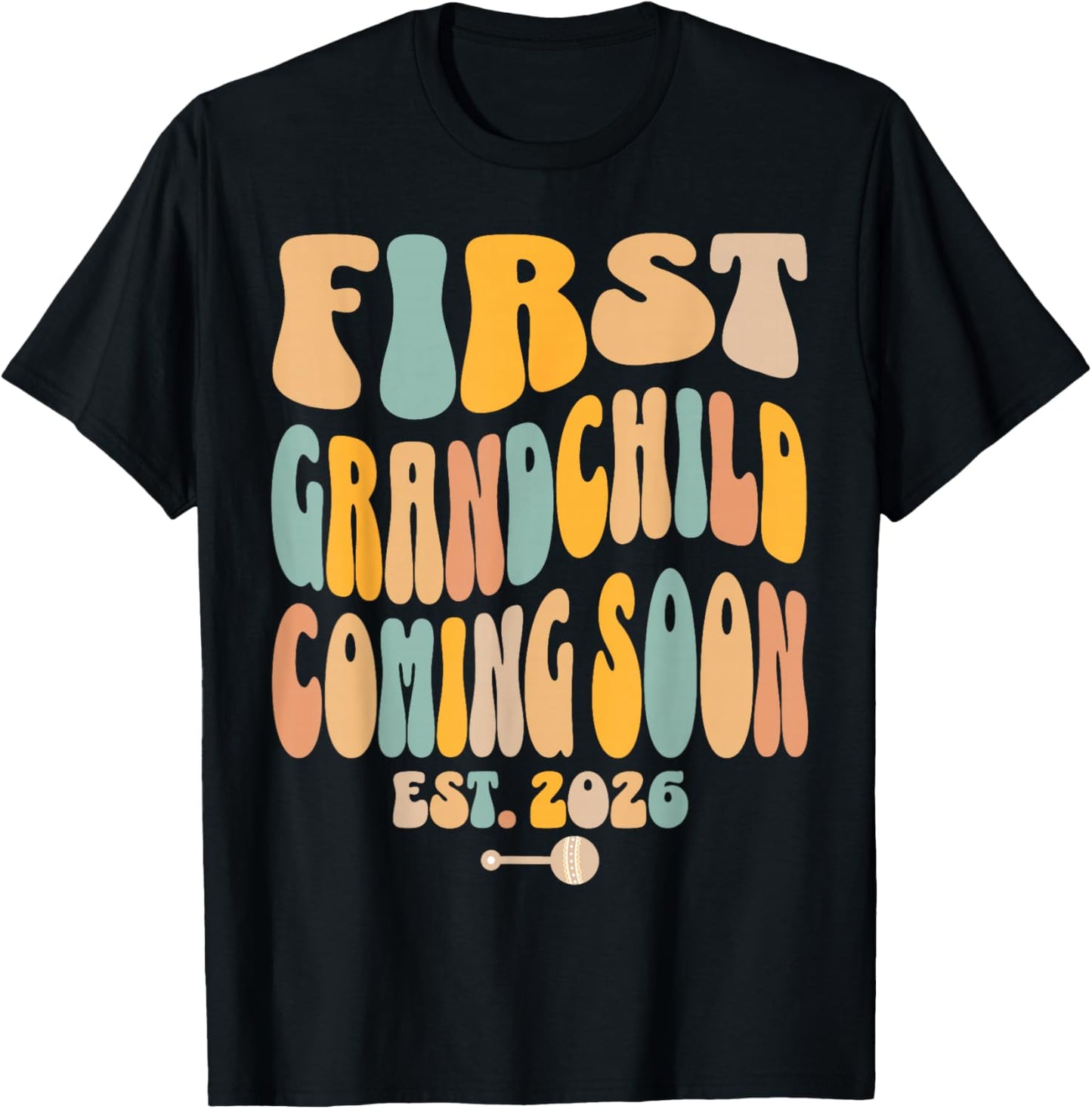 First Grandchild Coming Soon 2026 Baby Announcement T-Shirt - T-Shirt | Black