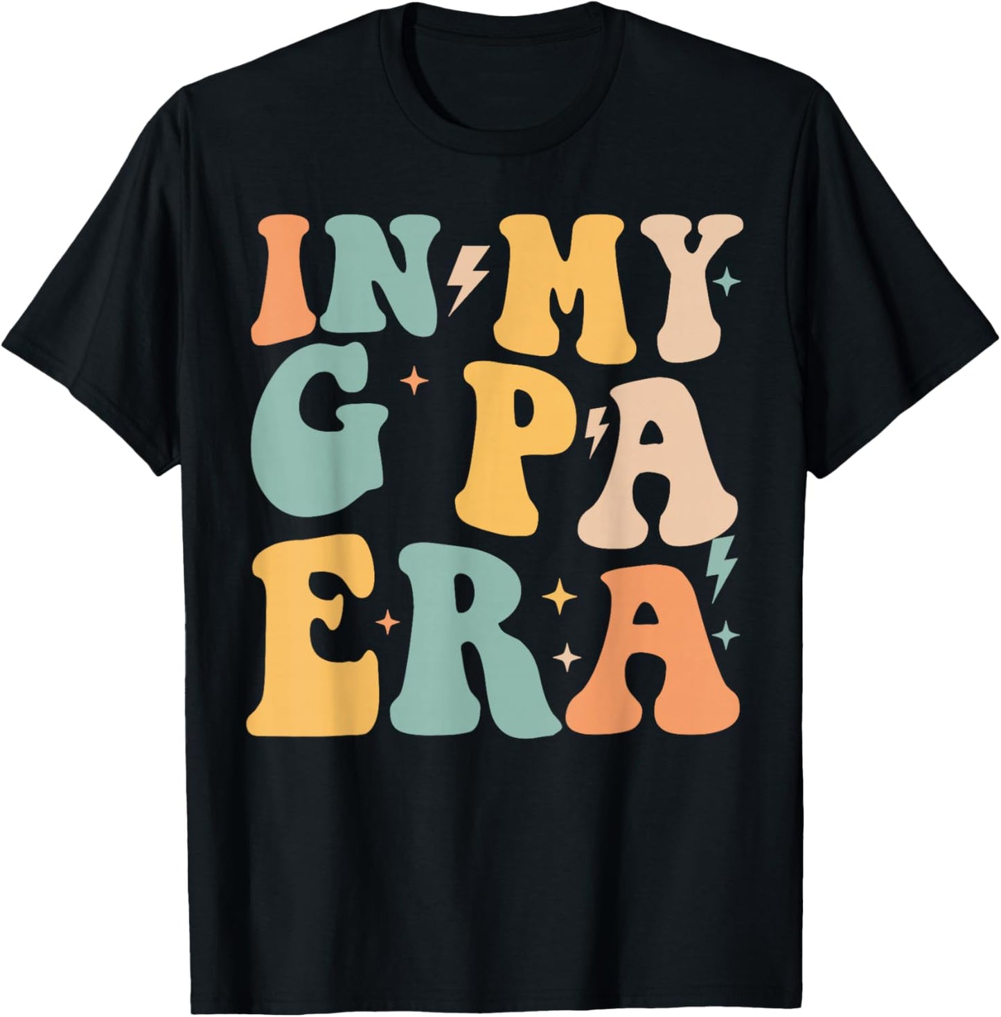 Retro Groovy In My G PA Era Father's Day T-Shirt - T-Shirt | Black
