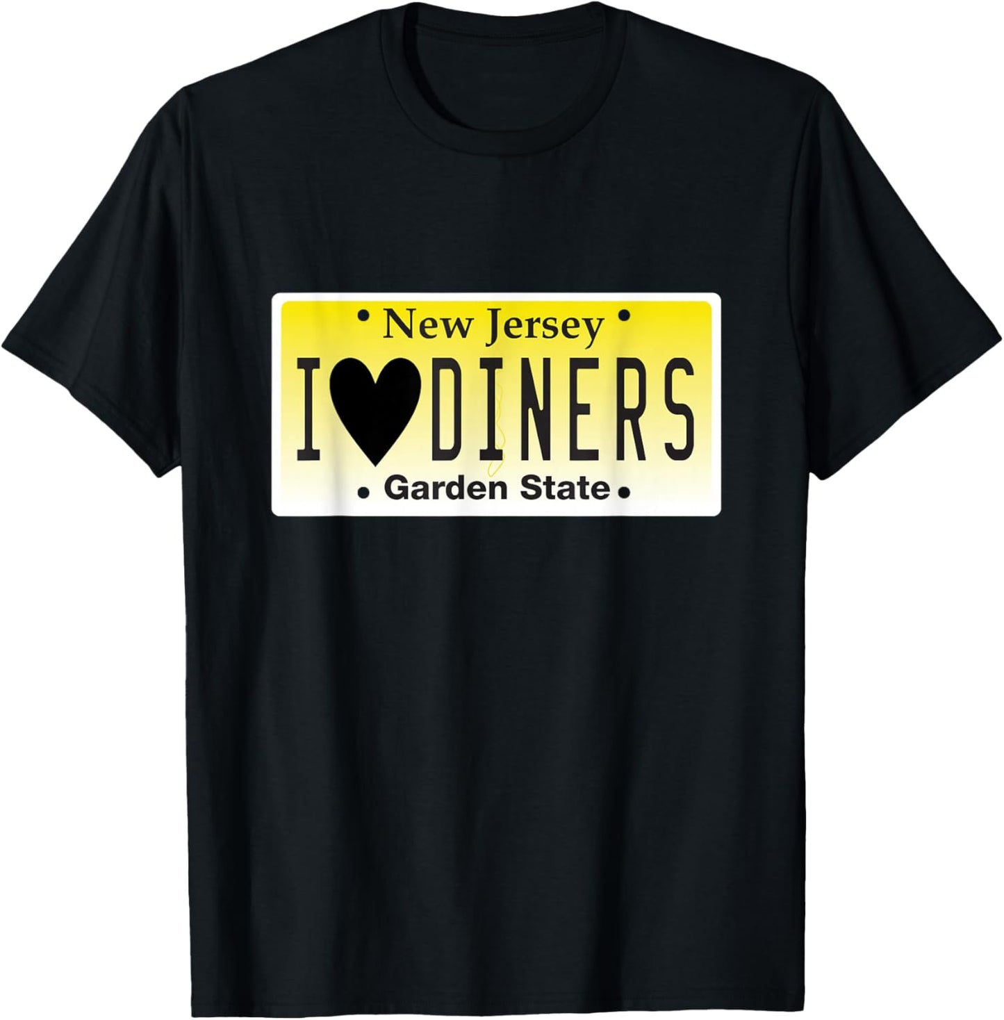 I Love New Jersey Diners Classic Americana Jersey Shore T-Shirt - T-Shirt | Black