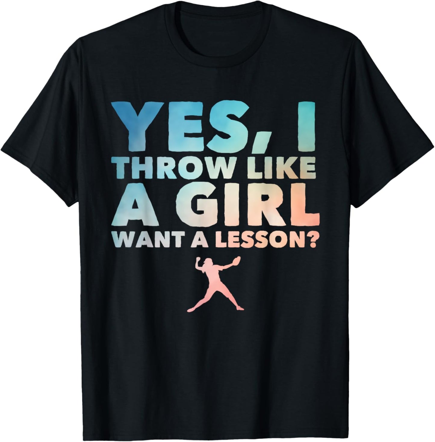 Cool Softball Design Girls Pitcher Softball Player T-Shirt - T-Shirt | Black