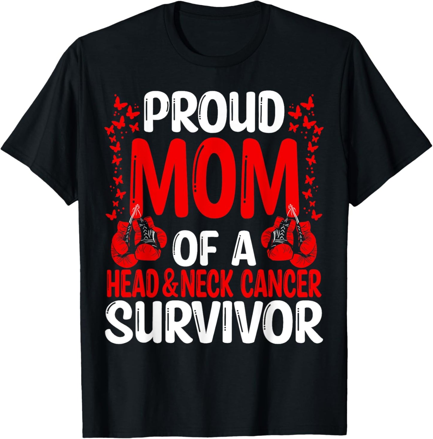 Head&Neck Cancer Awareness Movement Ribbon Mom of a Survivor T-Shirt - T-Shirt | Black