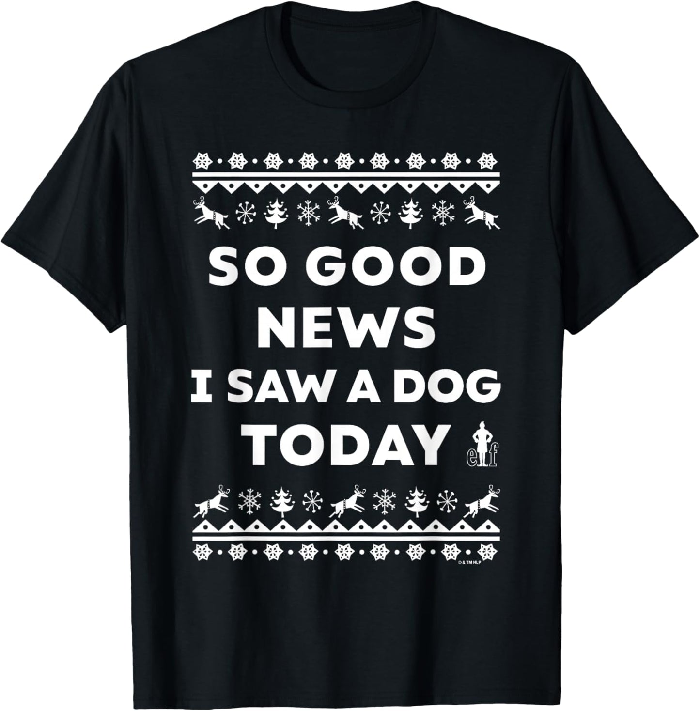 Elf Good news Faux Sweater T-Shirt - T-Shirt | Black