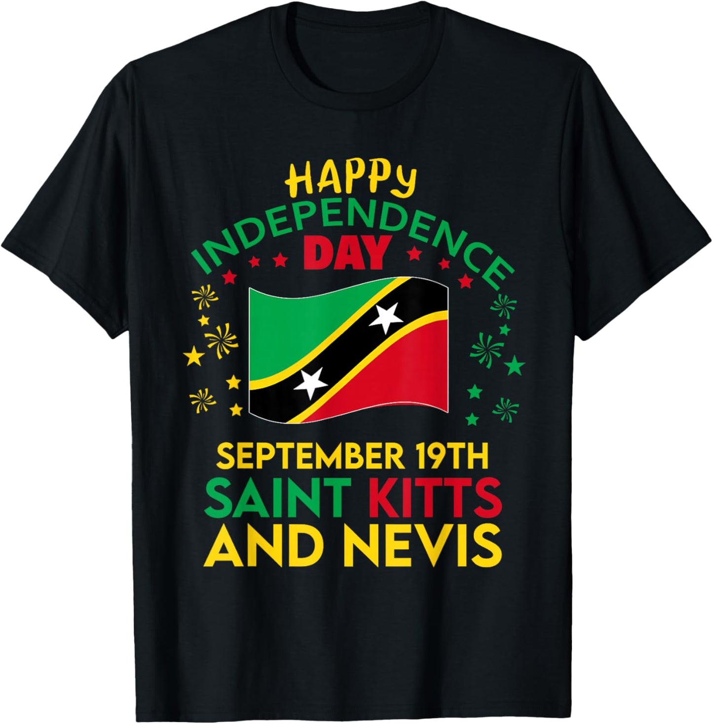 Saint Kitts and Nevis 42nd Independence Day Kittitian Pride T-Shirt - T-Shirt | Black