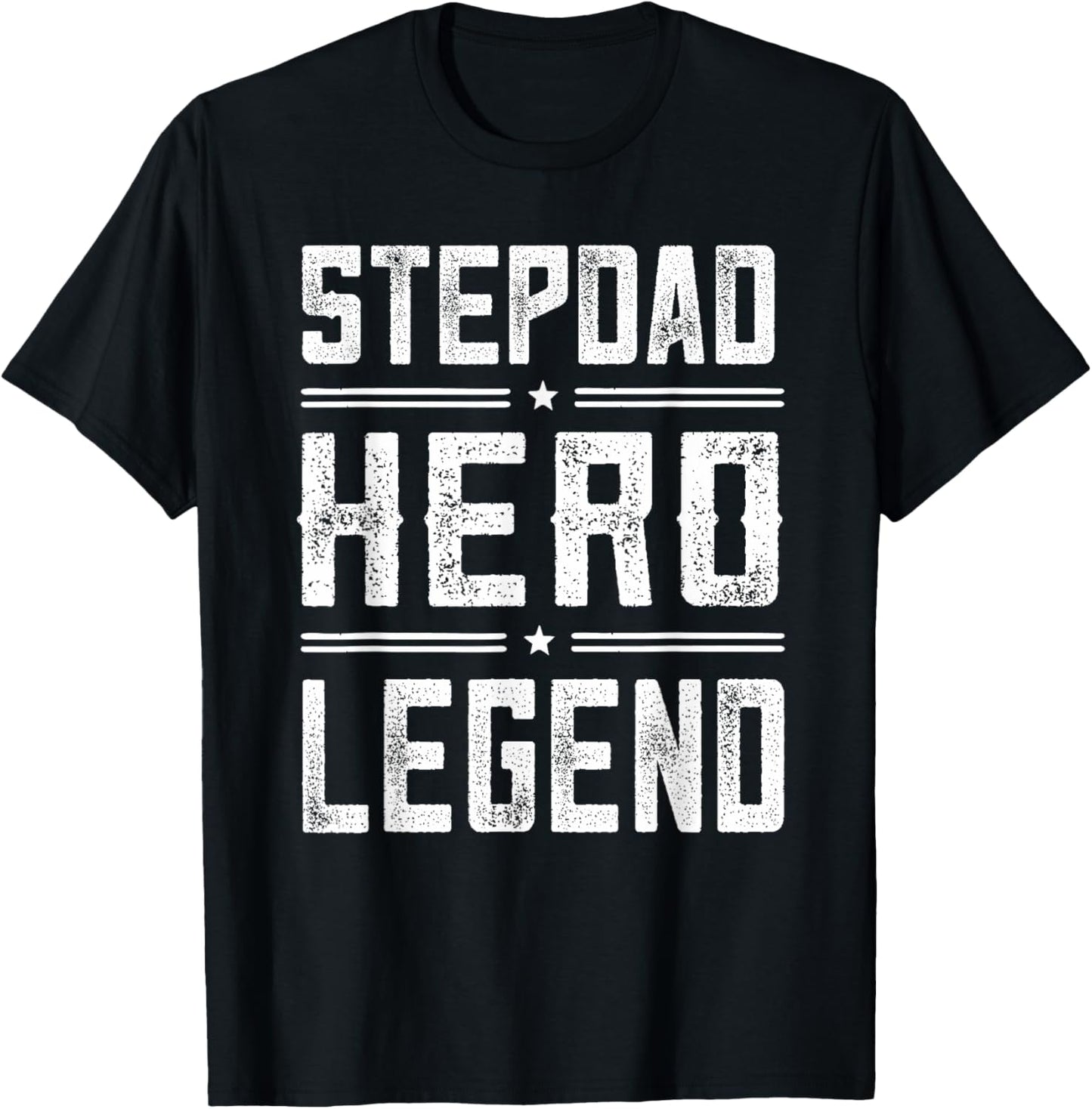 Stepdad Hero Legend - Vintage Distressed Stepdad T-Shirt - T-Shirt | Black