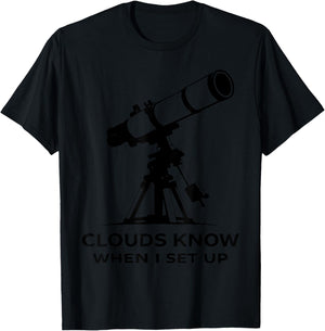 Funny Amateur Astronomy Telescope Stargazing Space Nerd Joke T-Shirt - T-Shirt | Black