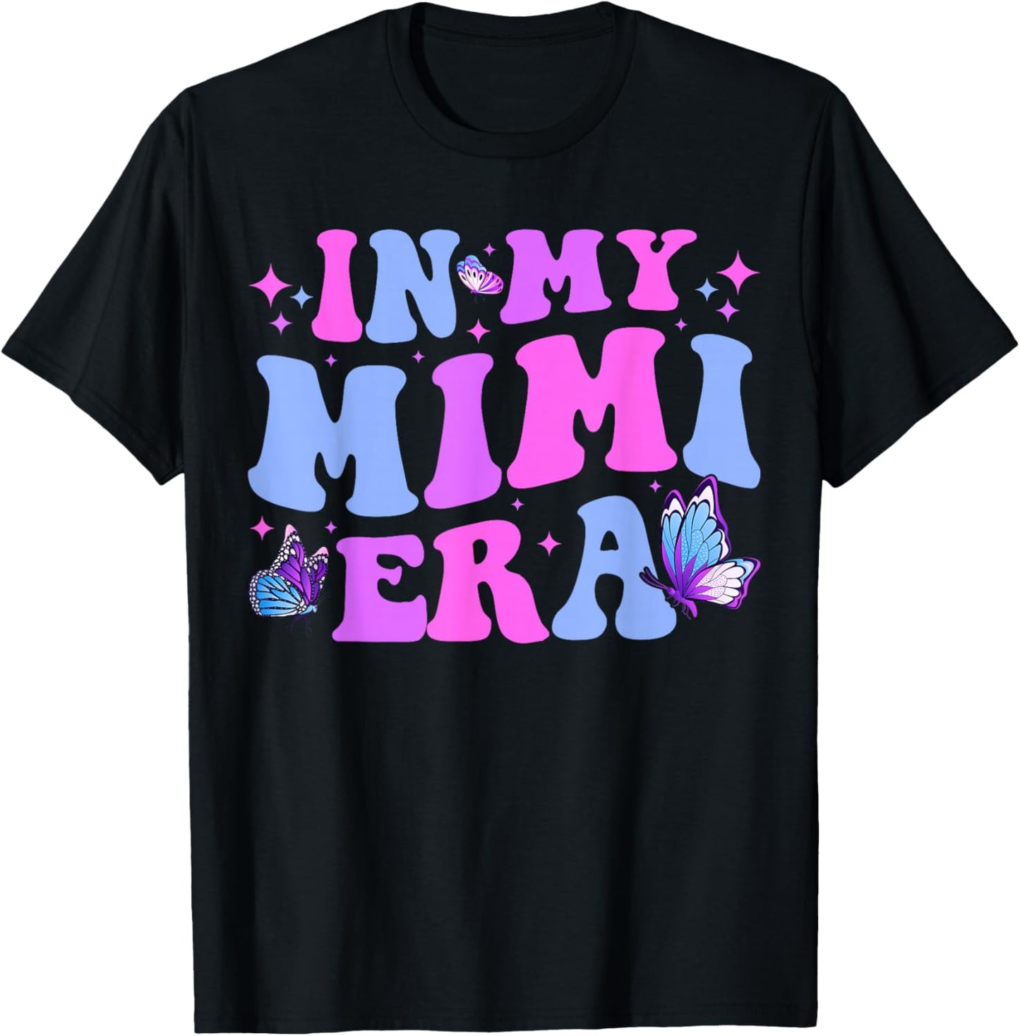 In My Mimi Era Mom Baby Announcement for Grandma Mothers Day , Small, Black T-Shirt - T-Shirt | Black